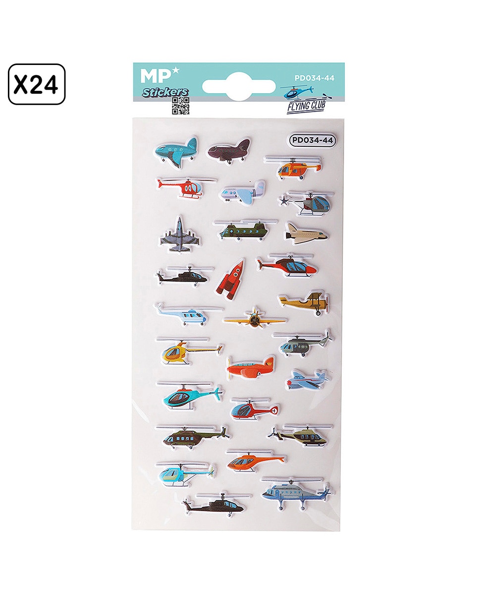 Imagen 0 de Pack 24 Uds. Pegatinas Stickers Relieve Diseño Club De Vuelo