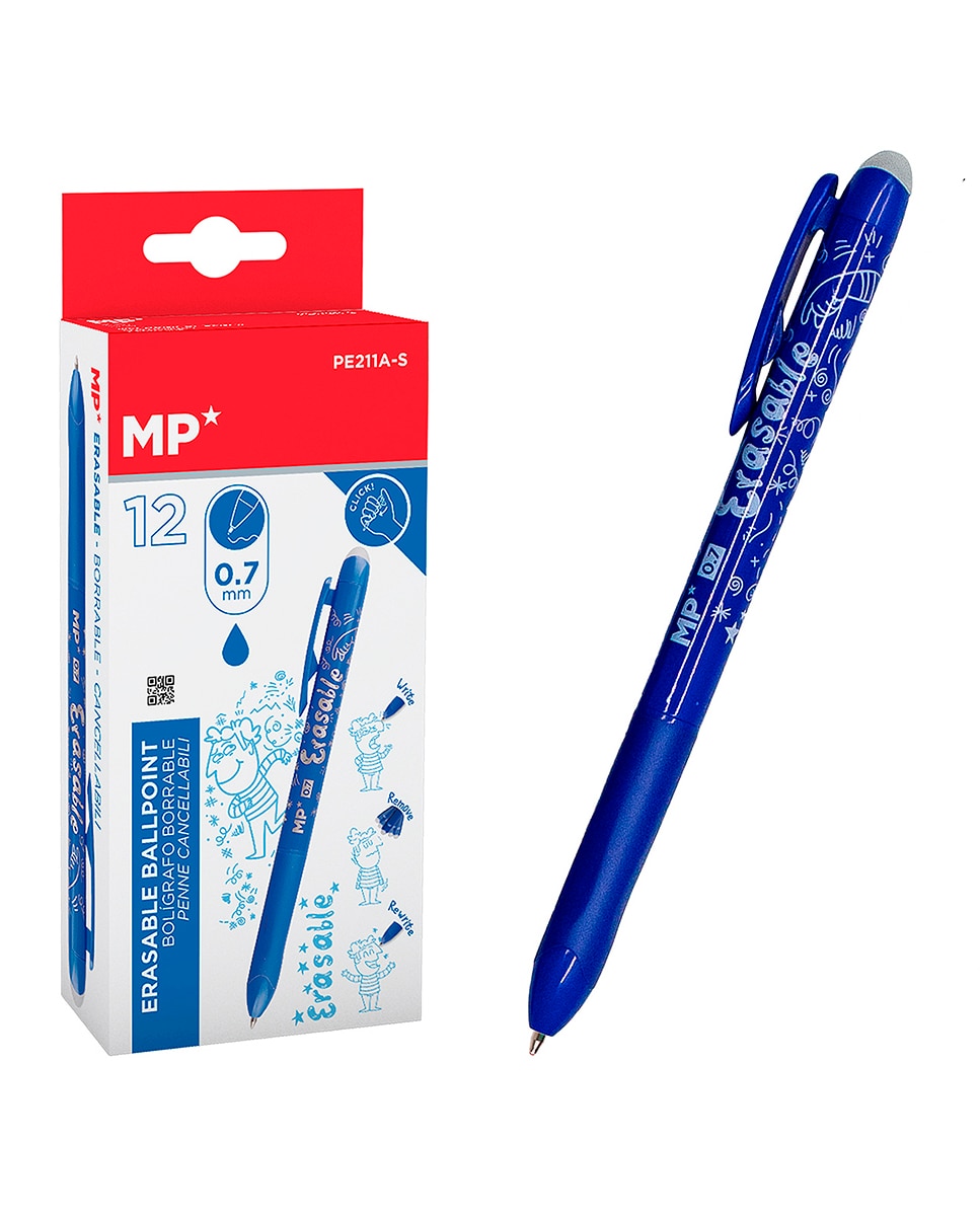 Imagen 0 de Pack 12 Bolígrafos  Borrable Punta 0,7 Mm 12 Uds. Azul
