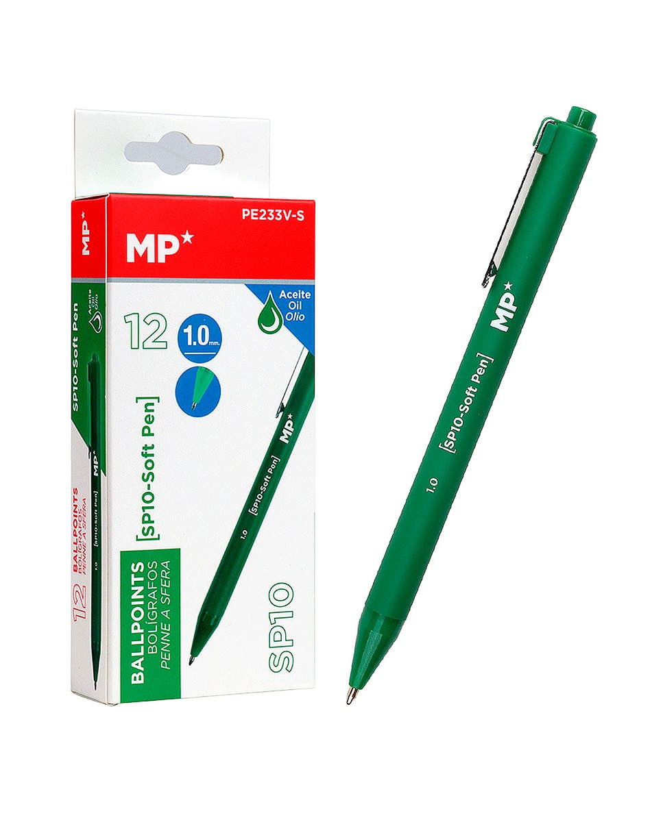 Imagen 0 de Pack 12 Bolígrafos Tinta Aceite 1.0 Mm Verde