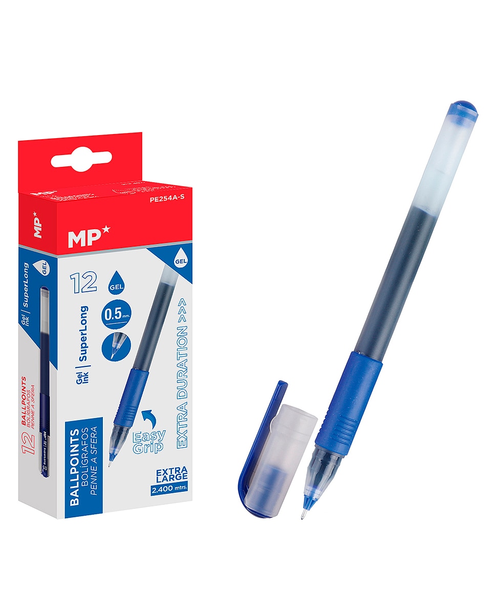 Imagen 0 de Pack 12 Bolígrafos Tinta Gel Punta 0.5 Mm Azul
