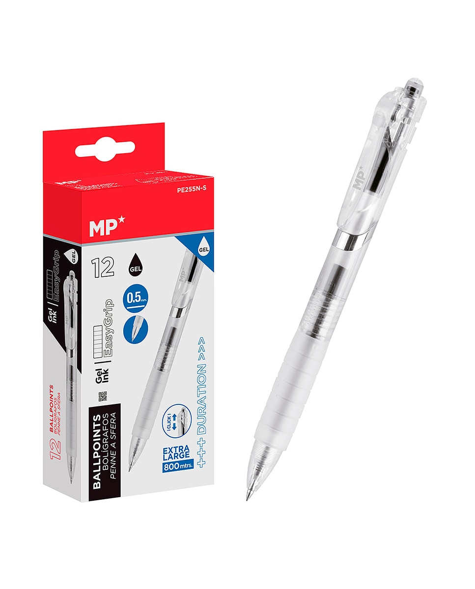 Imagen 0 de Pack 12 Bolígrafos Tinta Gel Punta 0.5 Mm Negro