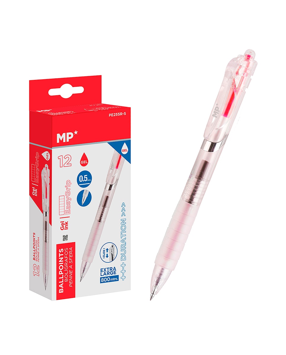 Imagen 0 de Pack 12 Bolígrafos Tinta Gel Punta 0.5 Mm Rojo
