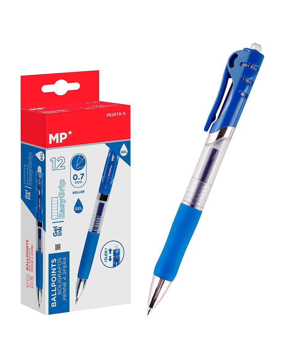 Imagen 0 de Pack 12 Bolígrafos Tinta Gel Punta 0.7 Mm Azul