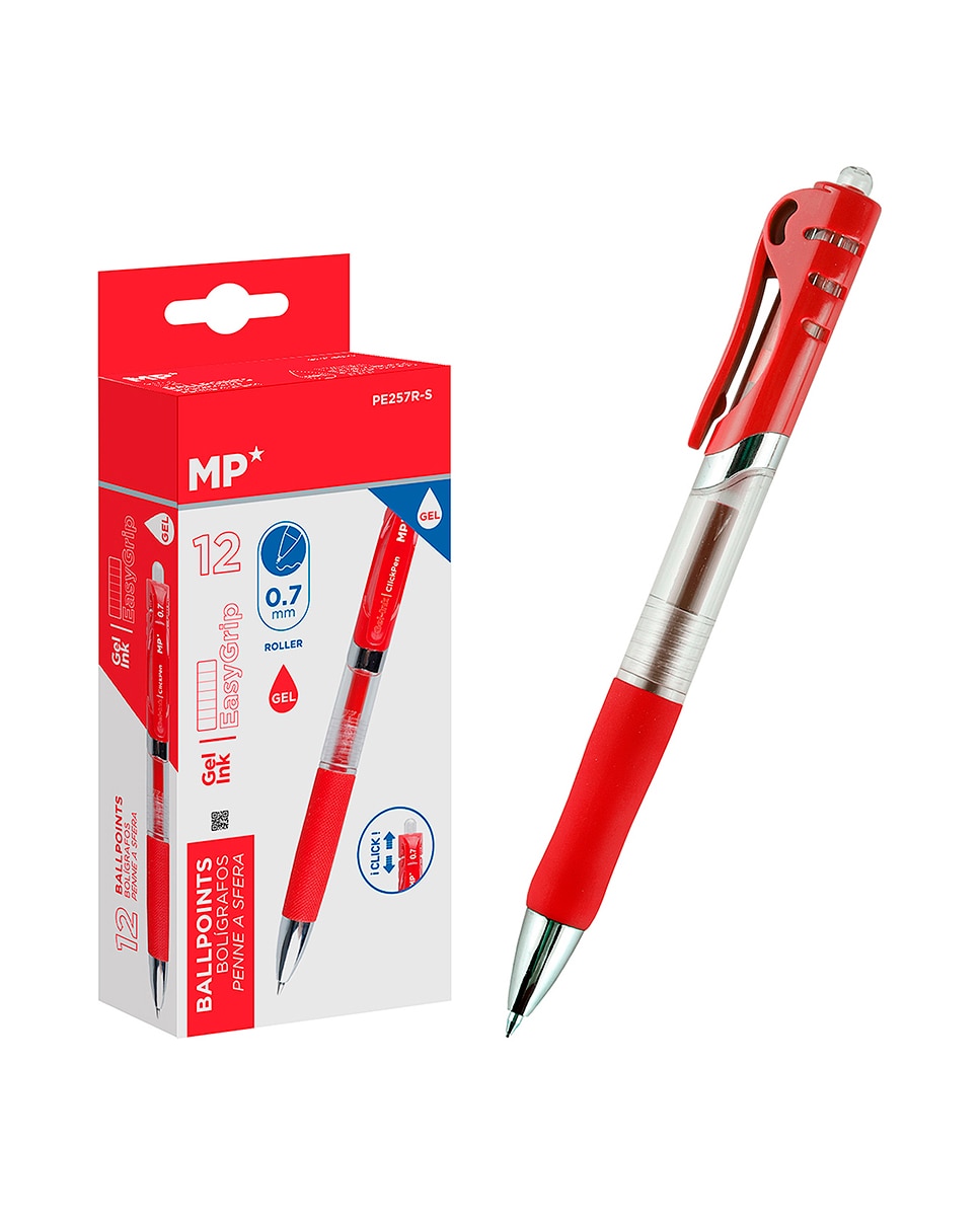 Imagen 0 de Pack 12 Bolígrafos Tinta Gel Punta 0.7 Mm Rojo