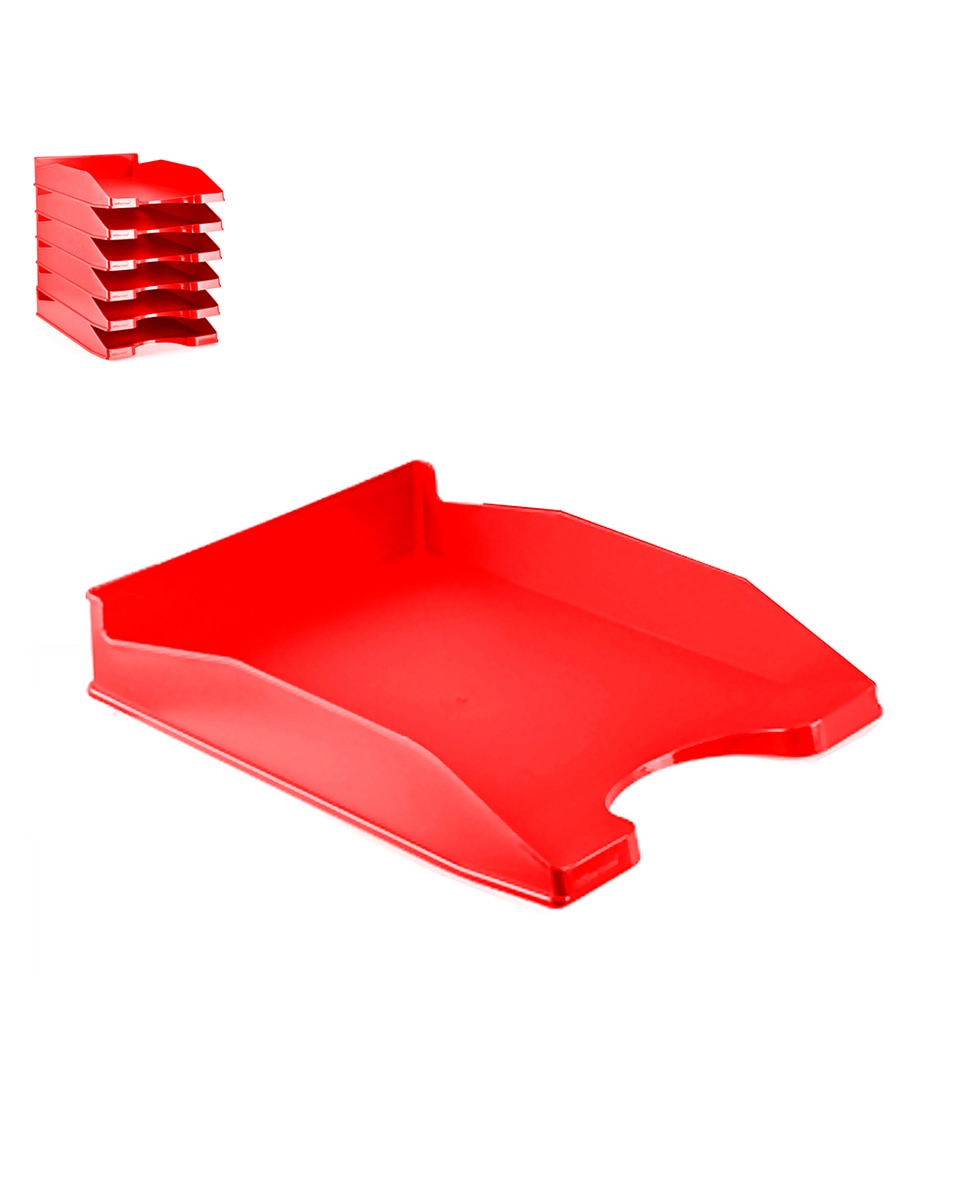 Imagen 0 de Pack 6 Uds. Bandeja Oficina Rojo