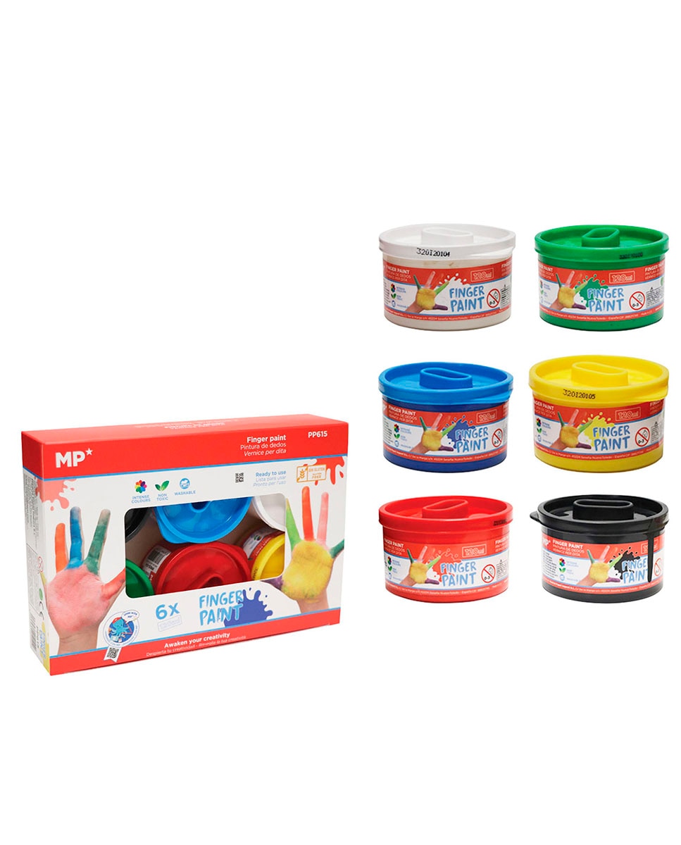 Imagen 0 de Pintura De Dedos 120 Ml 6 Colores