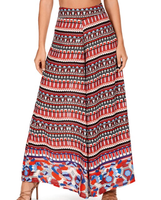 Imagen 0 de Pantalón de mujer largo con estampado posicionado