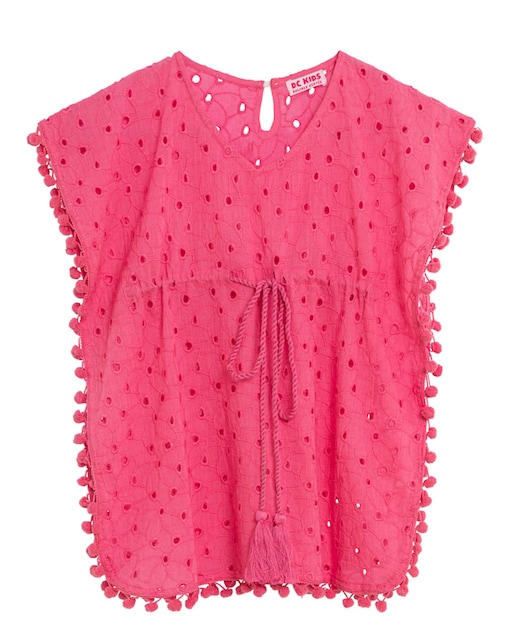 Imagen 0 de Vestido de niña con detalles bordados lazo en cintura