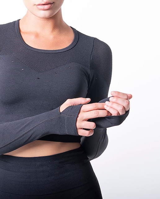 Imagen 0 de Crop top con calados y tecnología seamless Indy