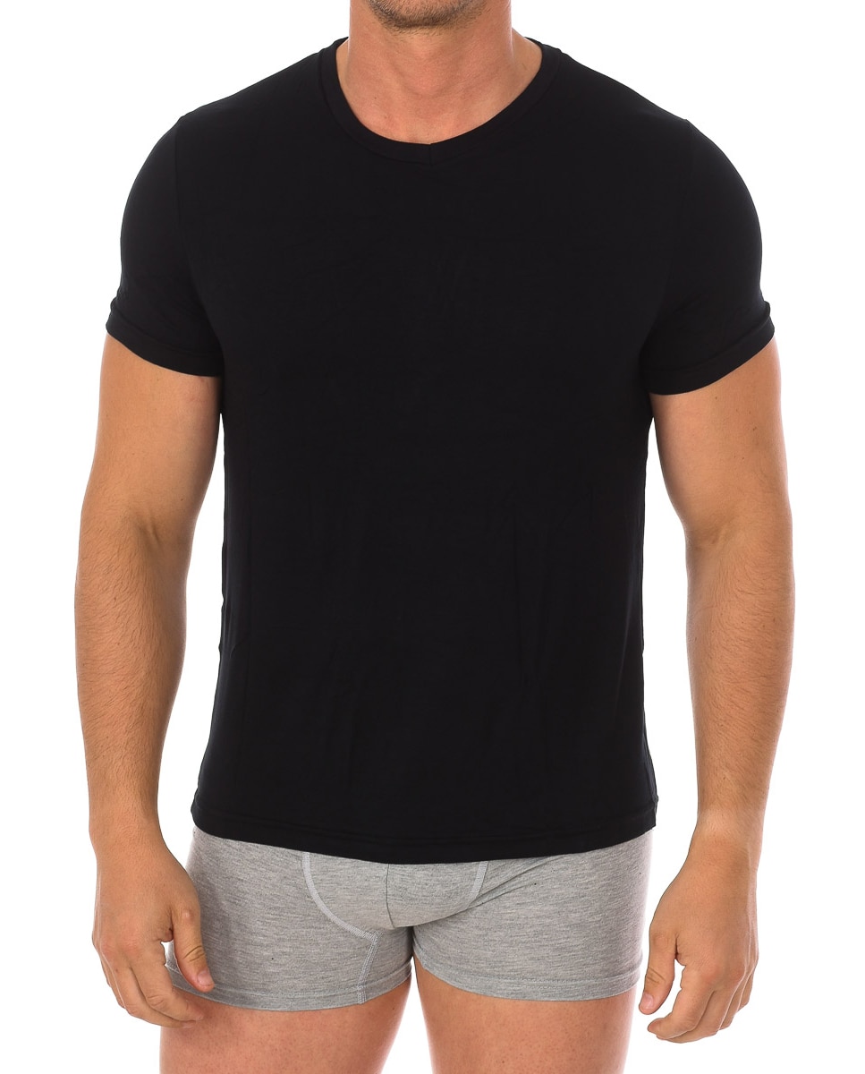 Imagen 0 de Camiseta interior bamboo manga corta y cuello de pico hombre