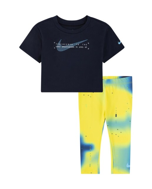 Imagen 0 de Conjunto camiseta y legging en color negro y amarillo