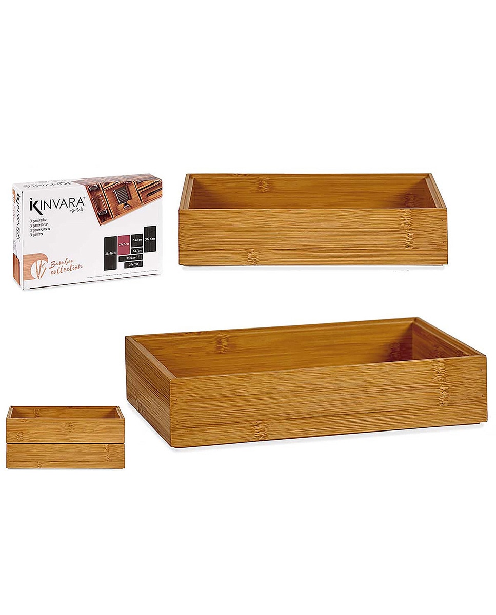 Imagen 0 de Organizador de bambú apilable 23x15 cm