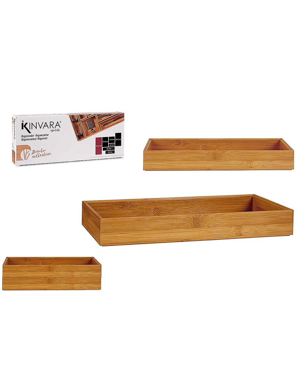 Imagen 0 de Organizador de bambú apilable 38x15 cm