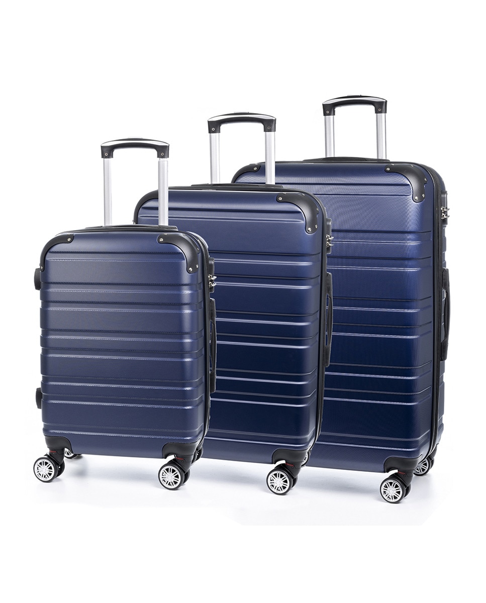 Imagen 0 de Juego de 3 maletas trolley extensibles, en material ligero ABS