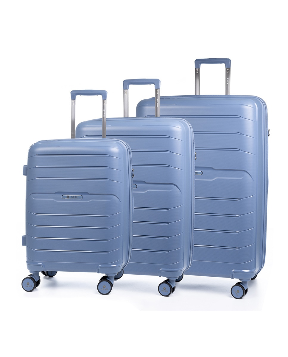 Imagen 0 de Juego de 3 maletas trolley extensibles de PP resistente a rotura cerradura TSA