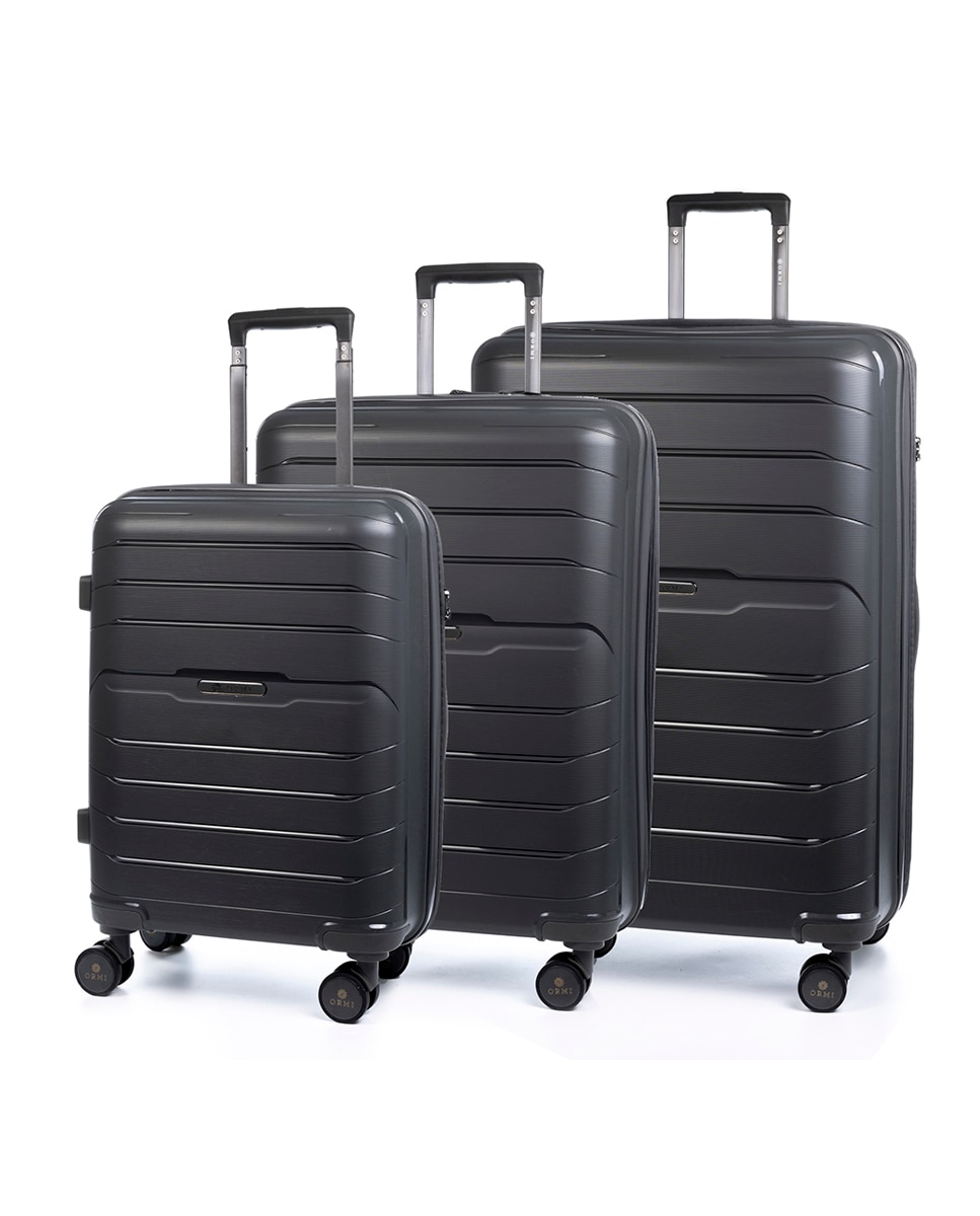 Imagen 0 de Juego de 3 maletas trolley extensibles de PP resistente a rotura cerradura TSA