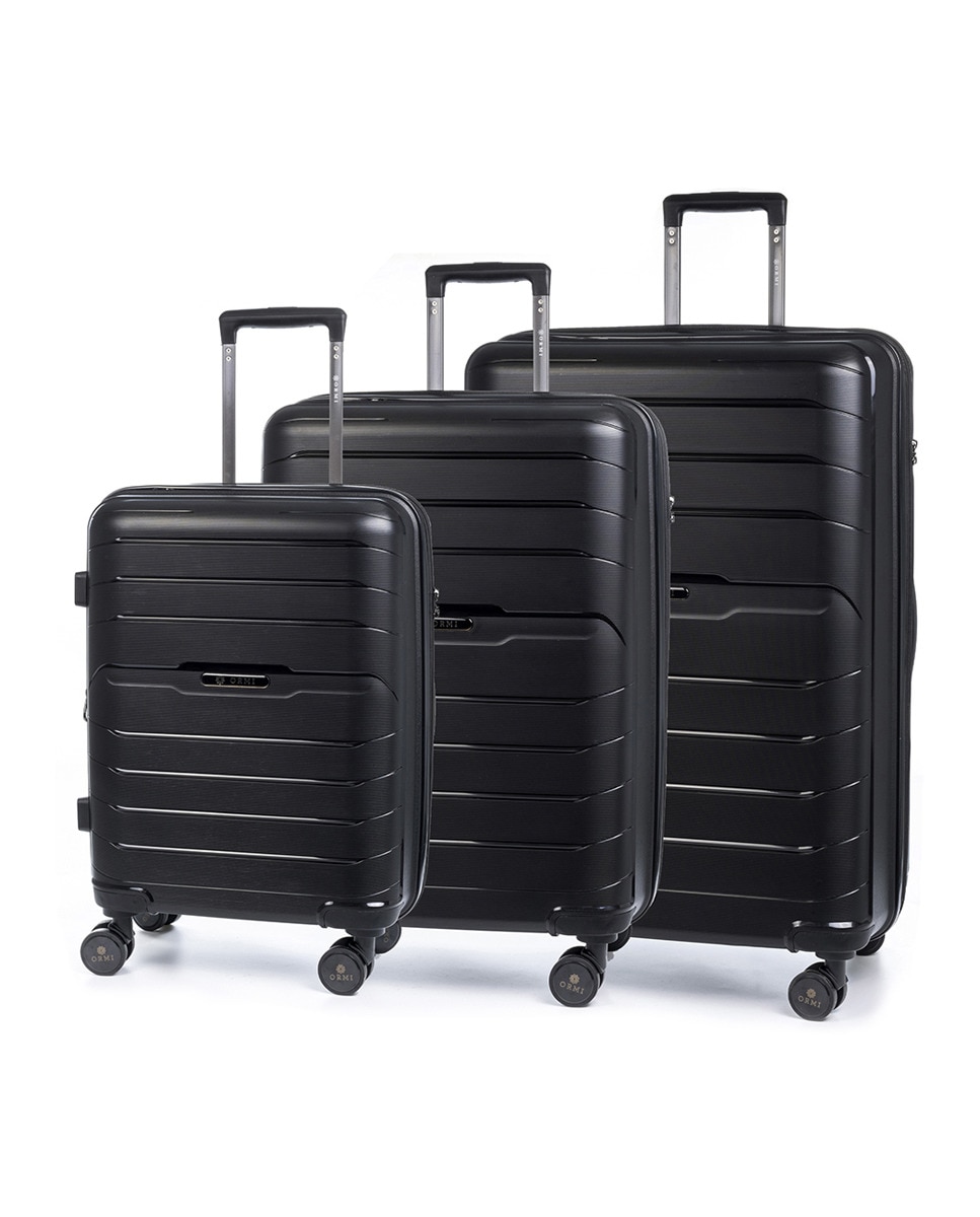 Imagen 0 de Juego de 3 maletas trolley extensibles de PP resistente a rotura cerradura TSA