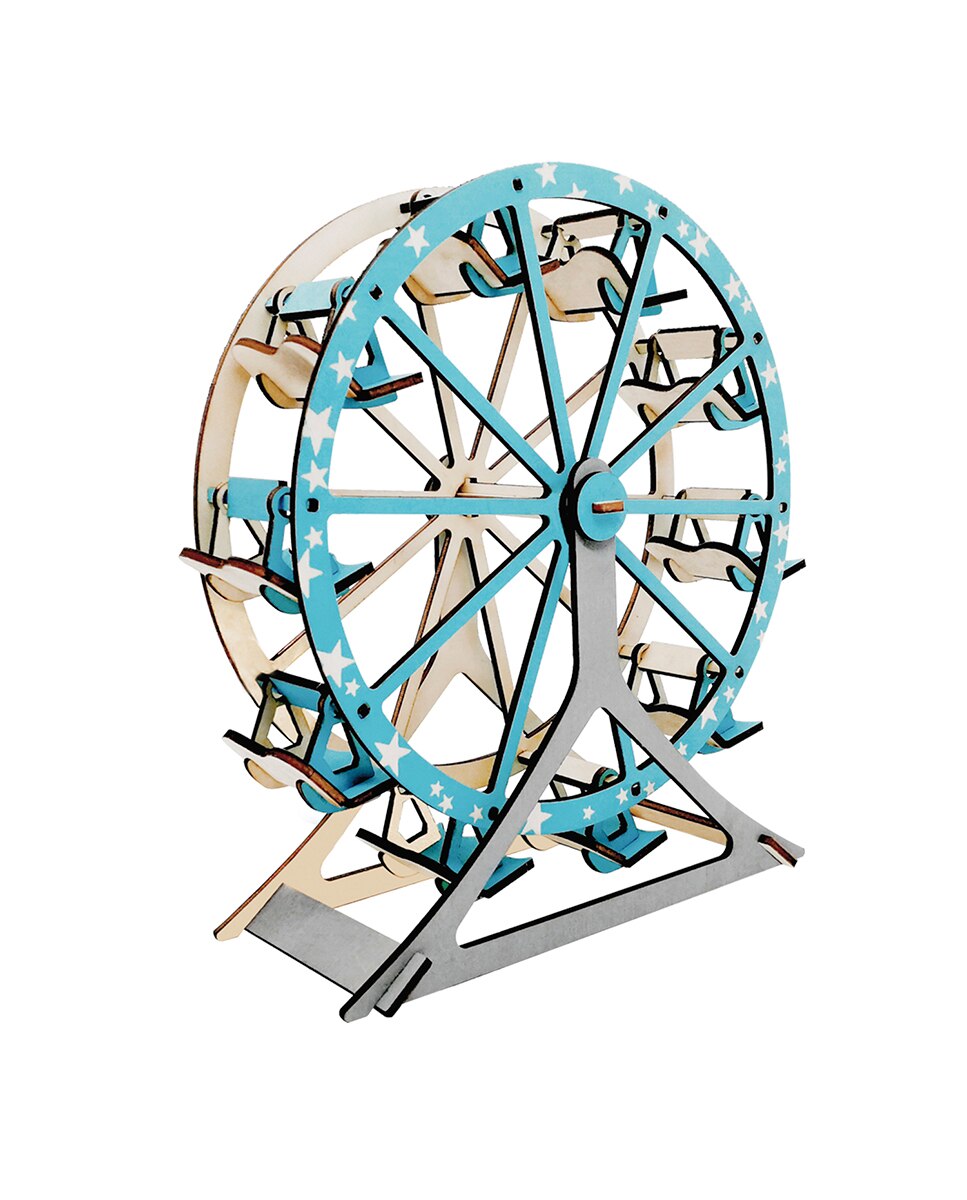 Imagen 0 de Maqueta 3D de madera. Noria Azul. 62 piezas.