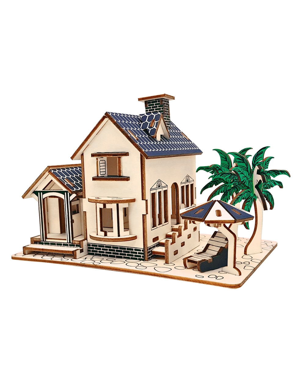 Imagen 0 de Maqueta 3D de madera. Casa en la playa. 88 piezas.