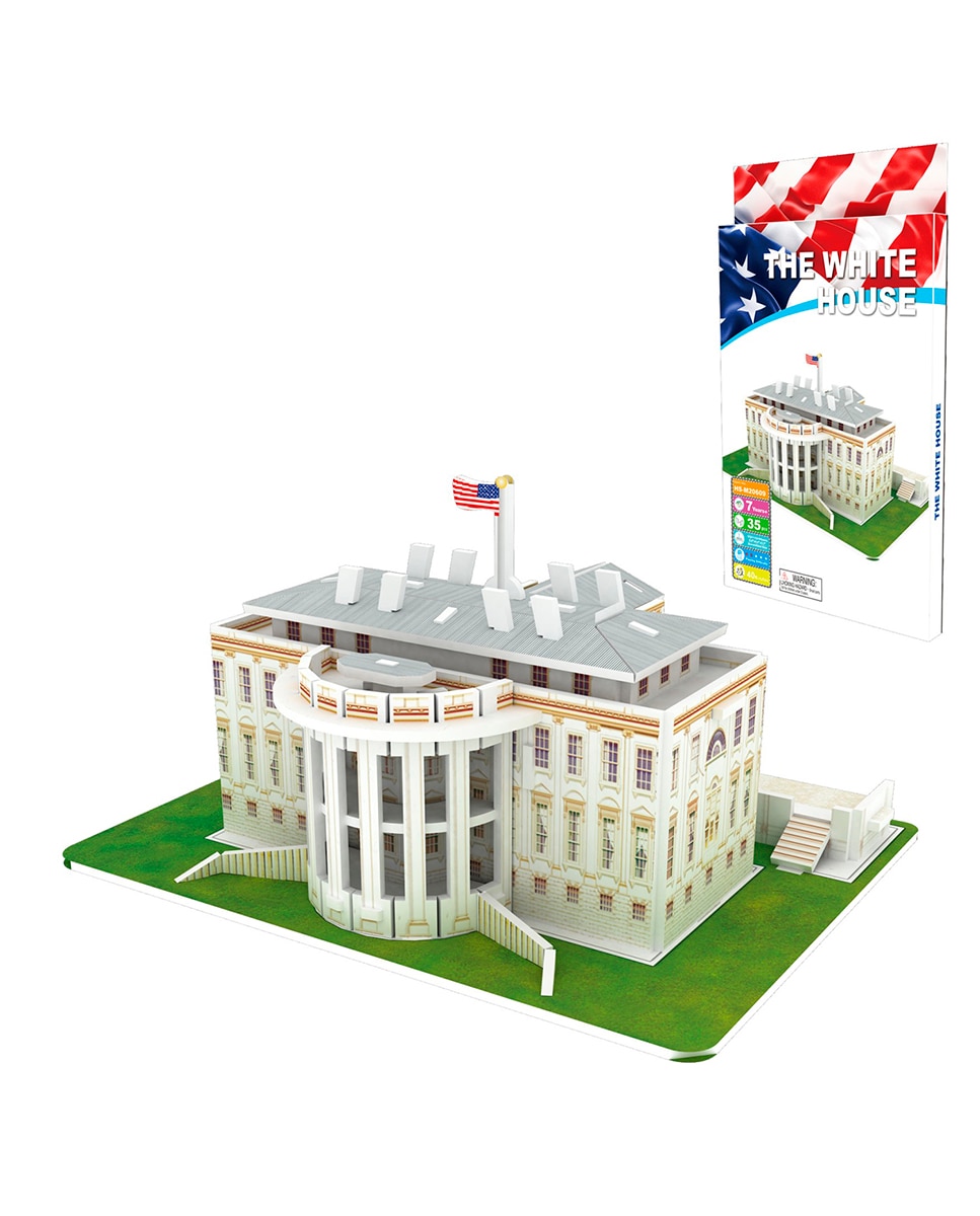 Imagen 0 de Puzzle 3D de cartón de la Casa Blanca en Estados Unidos. 35 piezas.