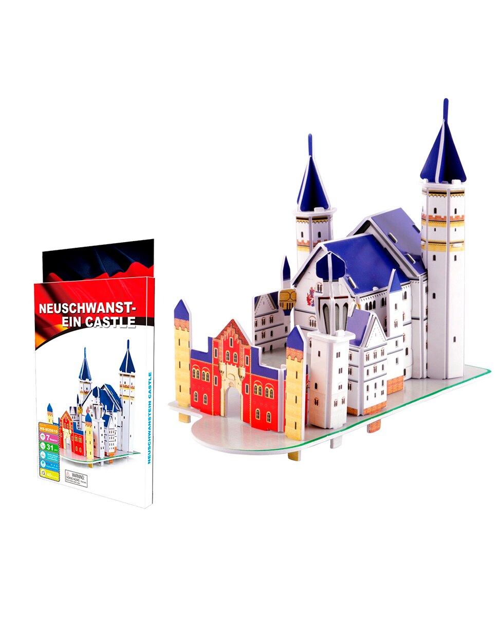 Imagen 0 de Puzzle 3D de cartón del castillo de Neuschwanstein en Alemania. 31 piezas.
