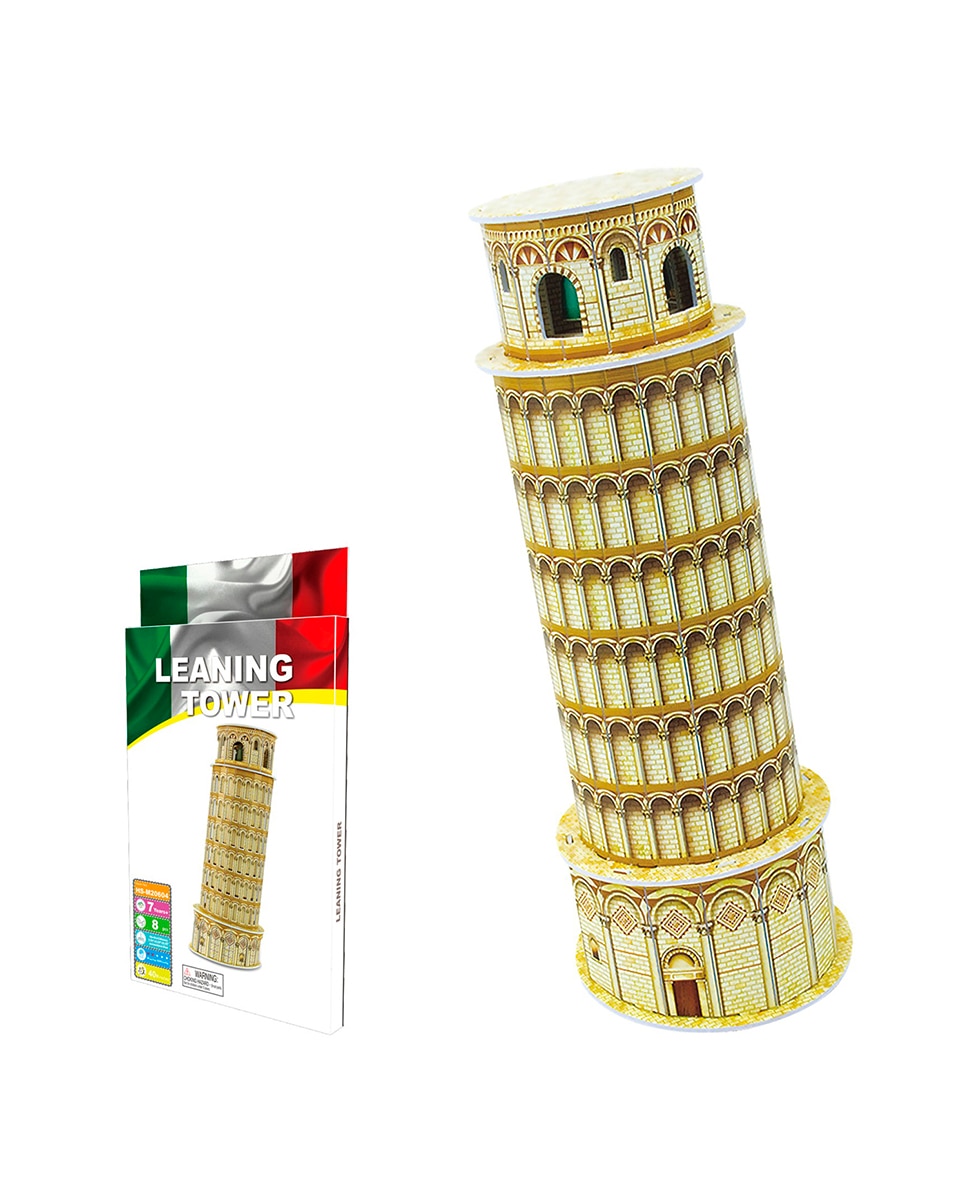 Imagen 0 de Puzzle 3D de cartón de la Torre de Pisa situada en Italia. 8 piezas.