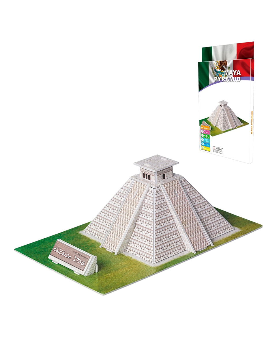 Imagen 0 de Puzzle 3D de cartón de una Piramide Maya situada en México. 19 piezas.