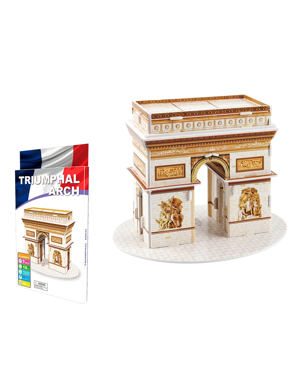 Imagen 0 de Puzzle 3D de cartón del Arco de Triunfo situado en París. 18 piezas.