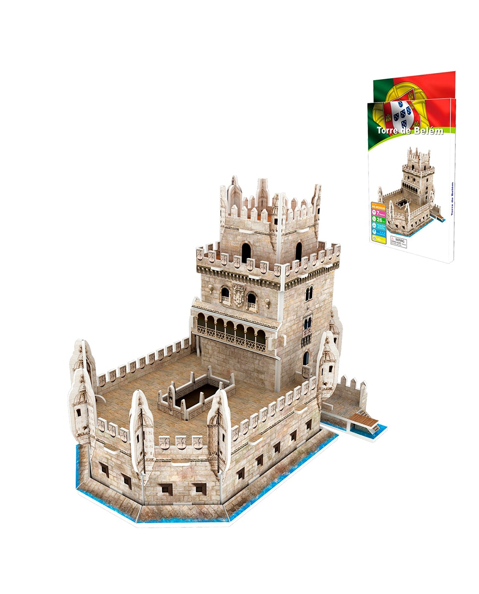 Imagen 0 de Puzzle 3D de cartón de la Torre de Belém en Lisboa. 26 piezas.