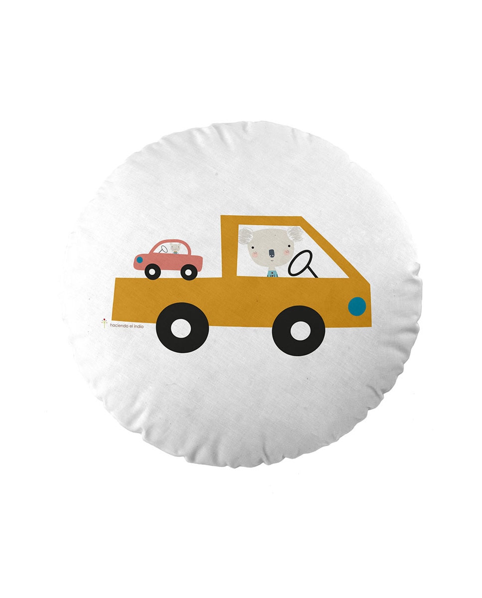 Imagen 0 de Cojín con relleno redondo Coches 40 cm