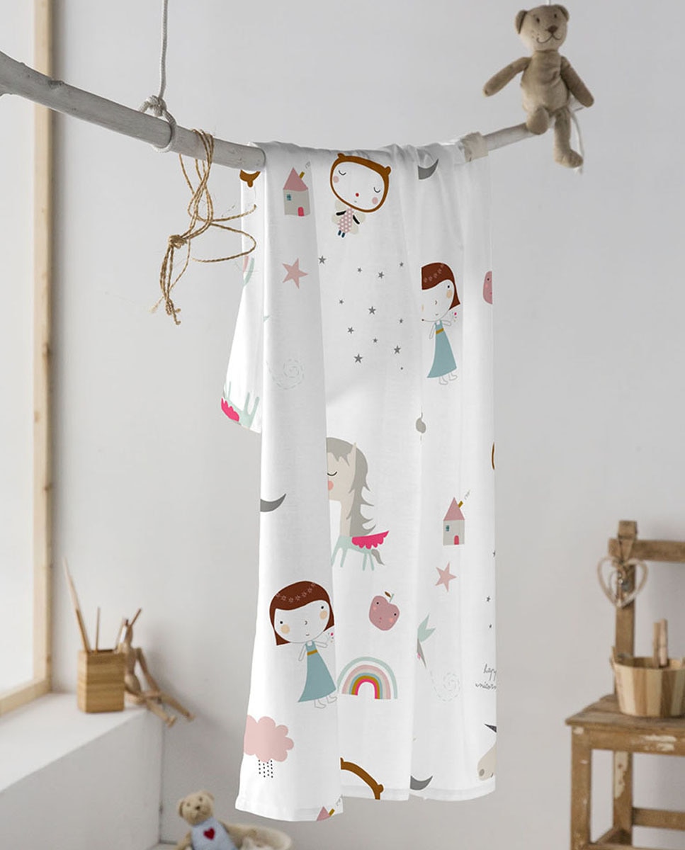 Imagen 0 de Muselina Unicorn pink b 120 x 120 cm