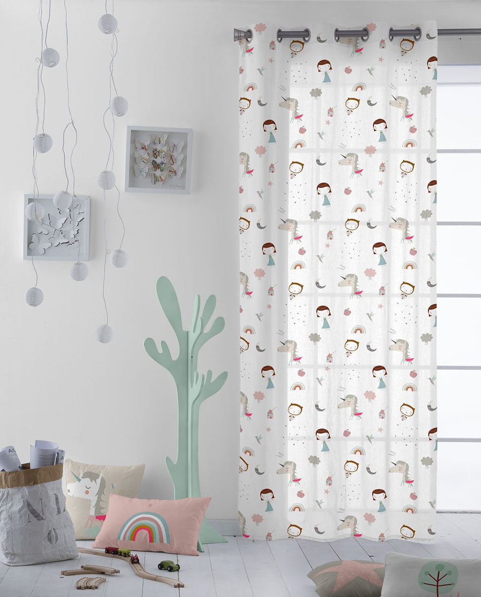 Imagen 0 de Cortina con ojales Unicorn pink 140 x 260 cm