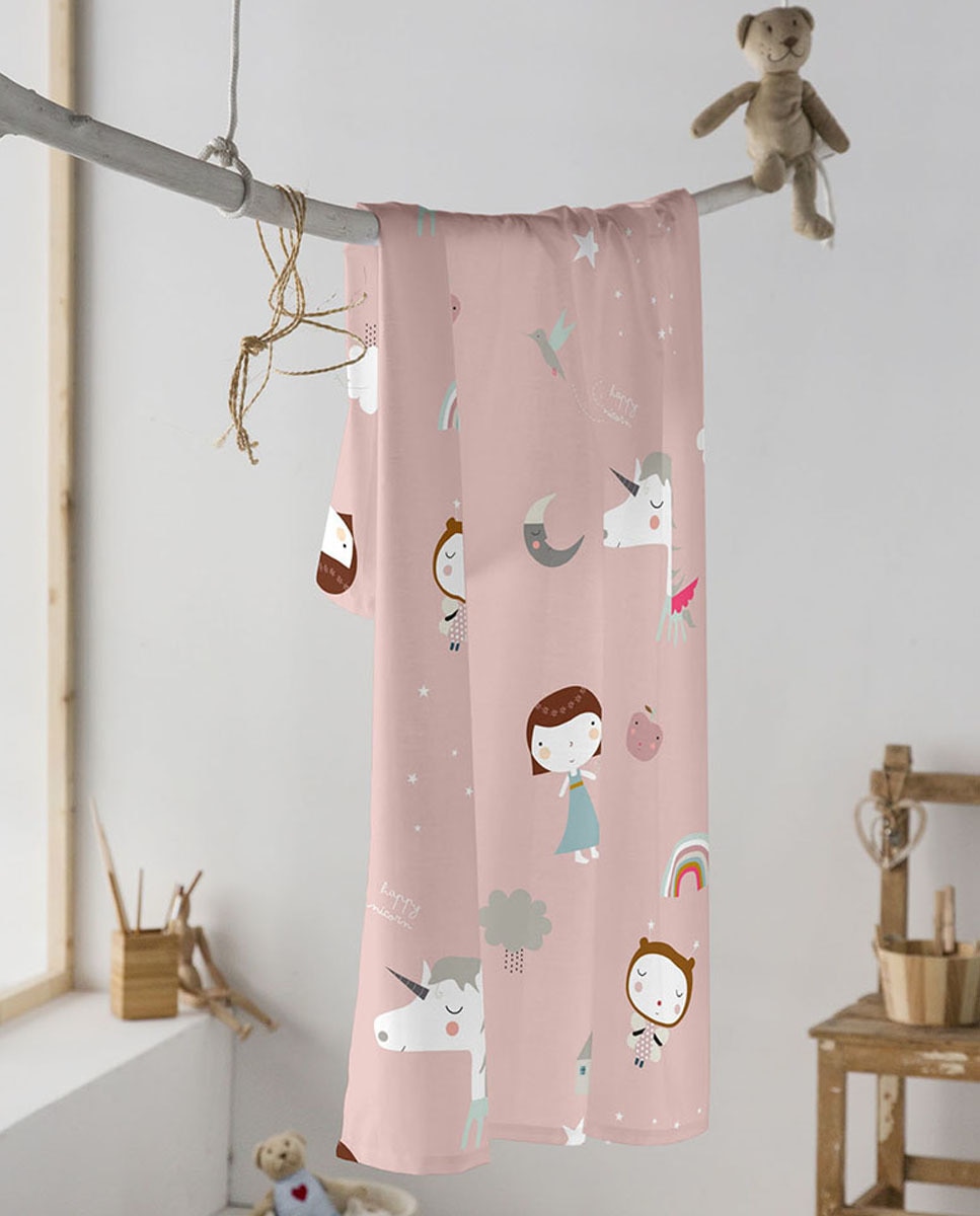 Imagen 0 de Muselina Unicorn white b 120 x 120 cm