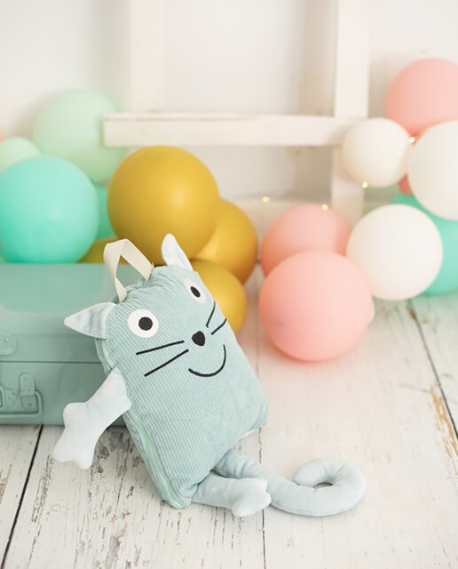 Imagen 0 de Manta infantil de viaje gato verde