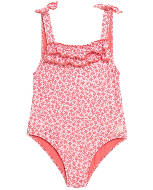 Imagen 0 de Bañador de bebé estampado floral con volante en escote