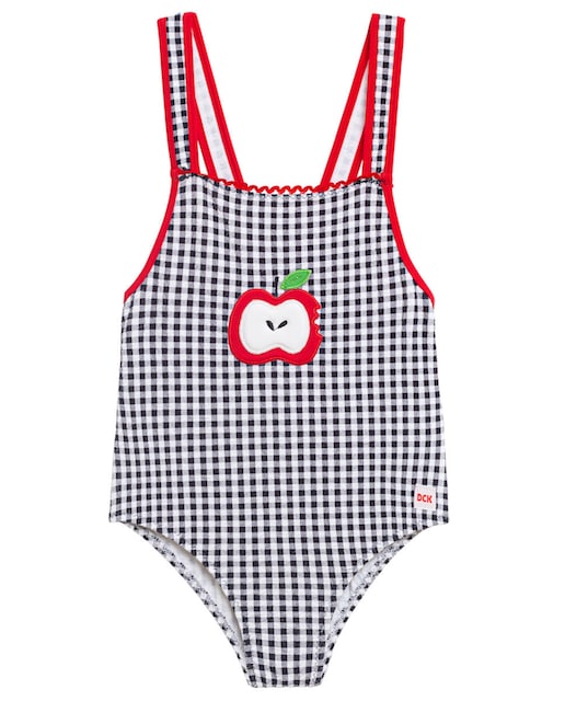 Imagen 0 de Bañador de bebé estampado vichy con detalle manzana