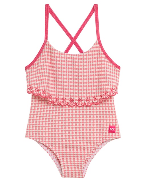 Imagen 0 de Bañador de bebé estampado ondas con volante en parte superior