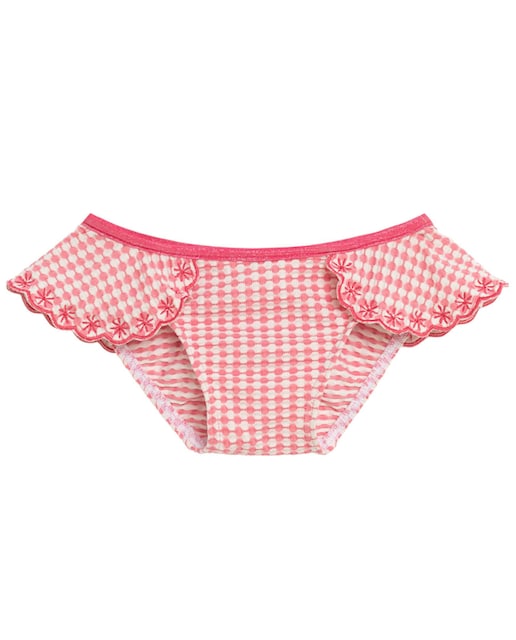 Imagen 0 de Culetín de bebé estampado ondas con volantes laterales