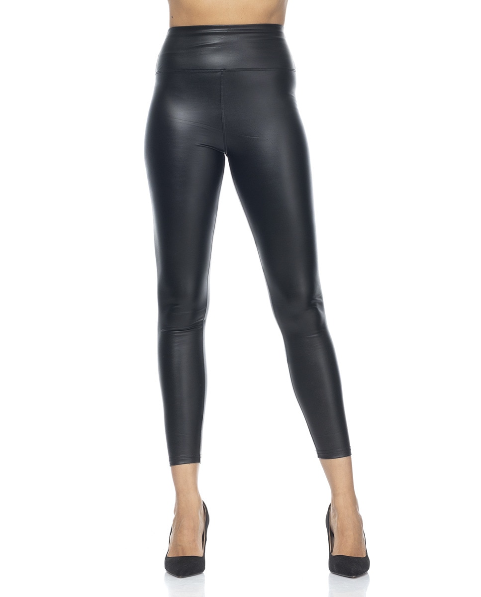 Imagen 0 de Leggins de polipiel con cintura alta