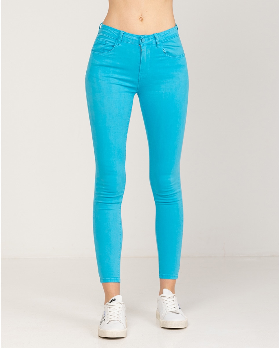 Imagen 0 de Pantalón denim en color turquesa