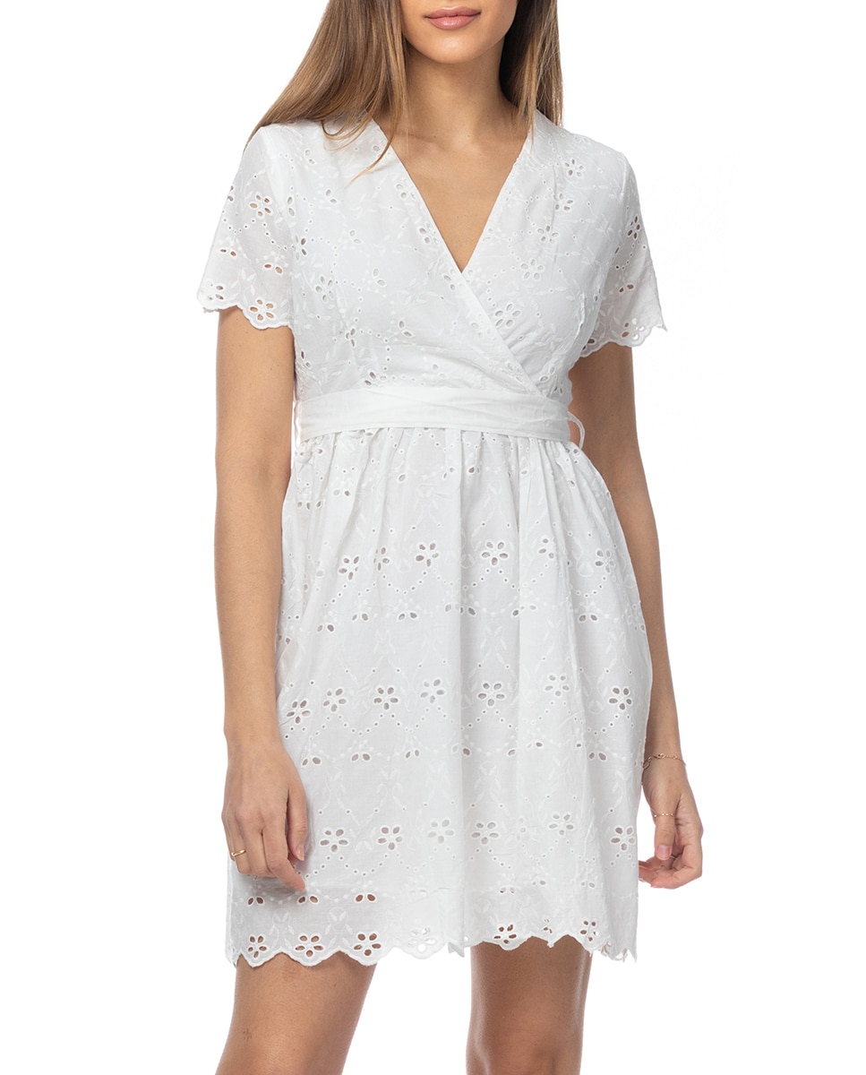 Imagen 0 de Vestido de batista con cuello pico