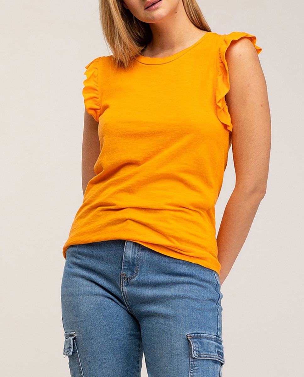 Imagen 0 de Camiseta básica volantes en mangas