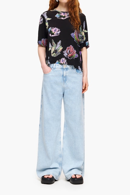 Imagen 0 de Camiseta con print Coral en color gris oscuro