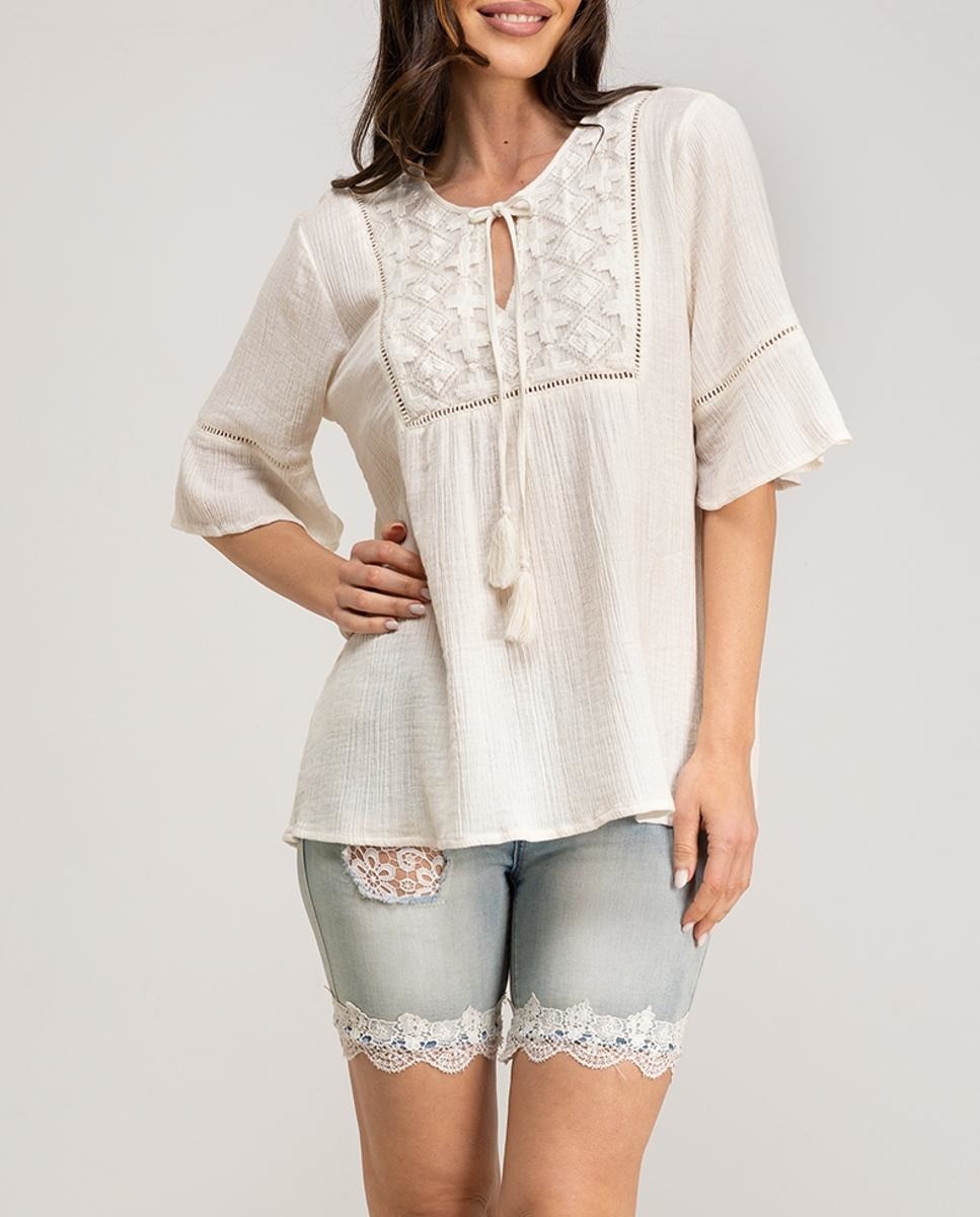 Imagen 0 de Blusa lisa bordada