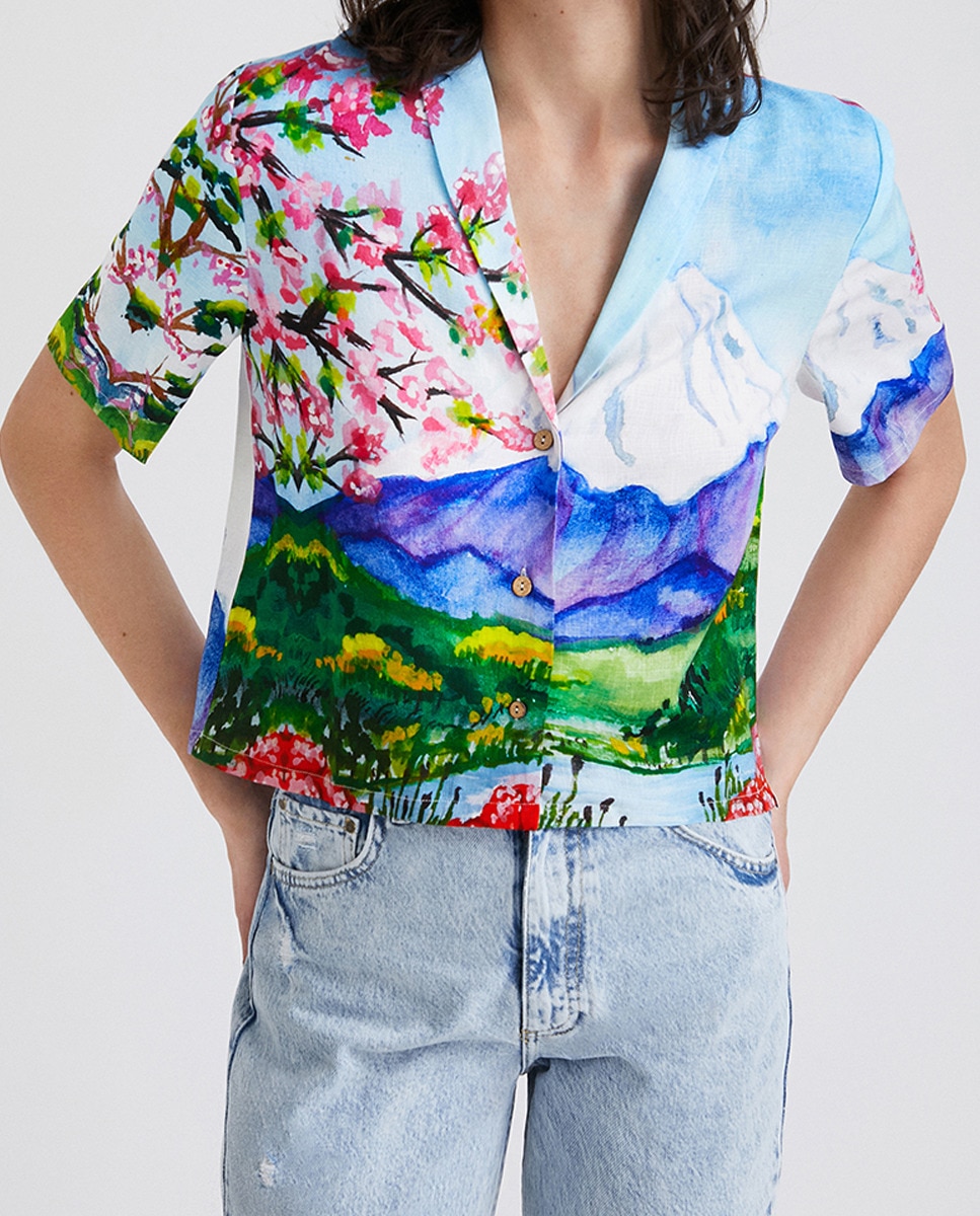 Imagen 0 de Camisa mujer tejido manga corta