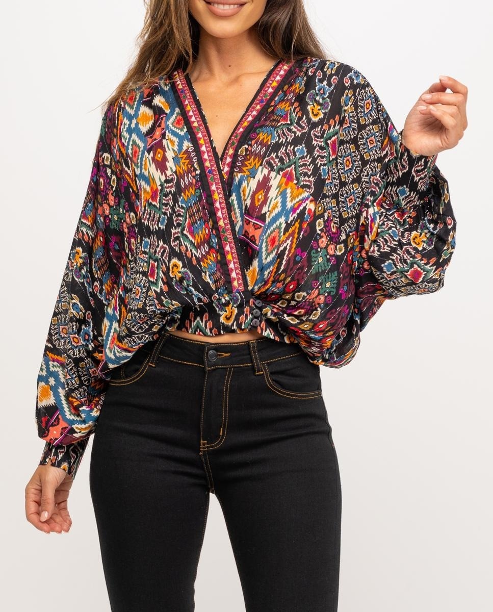 Imagen 0 de Blusa estampada bordada