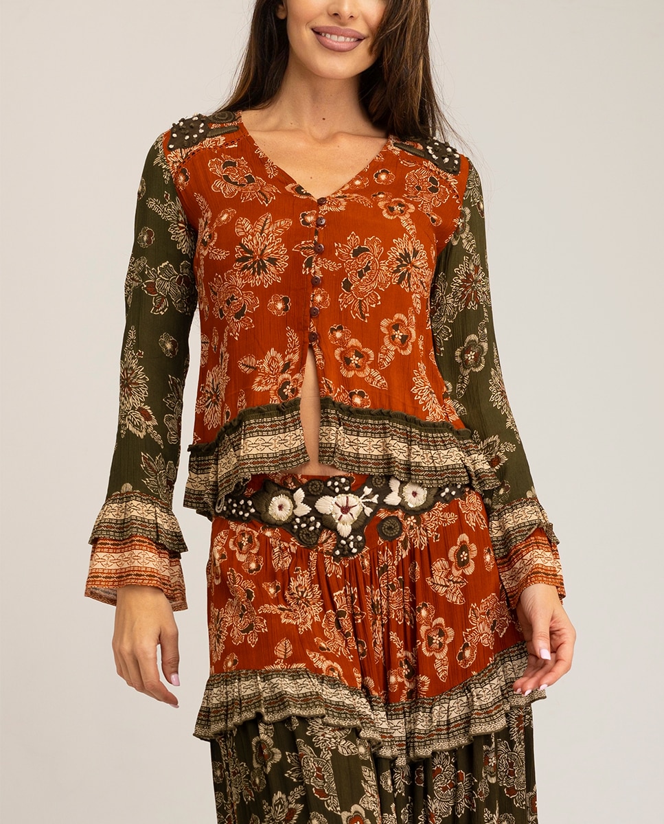 Imagen 0 de Blusa estampada bordada