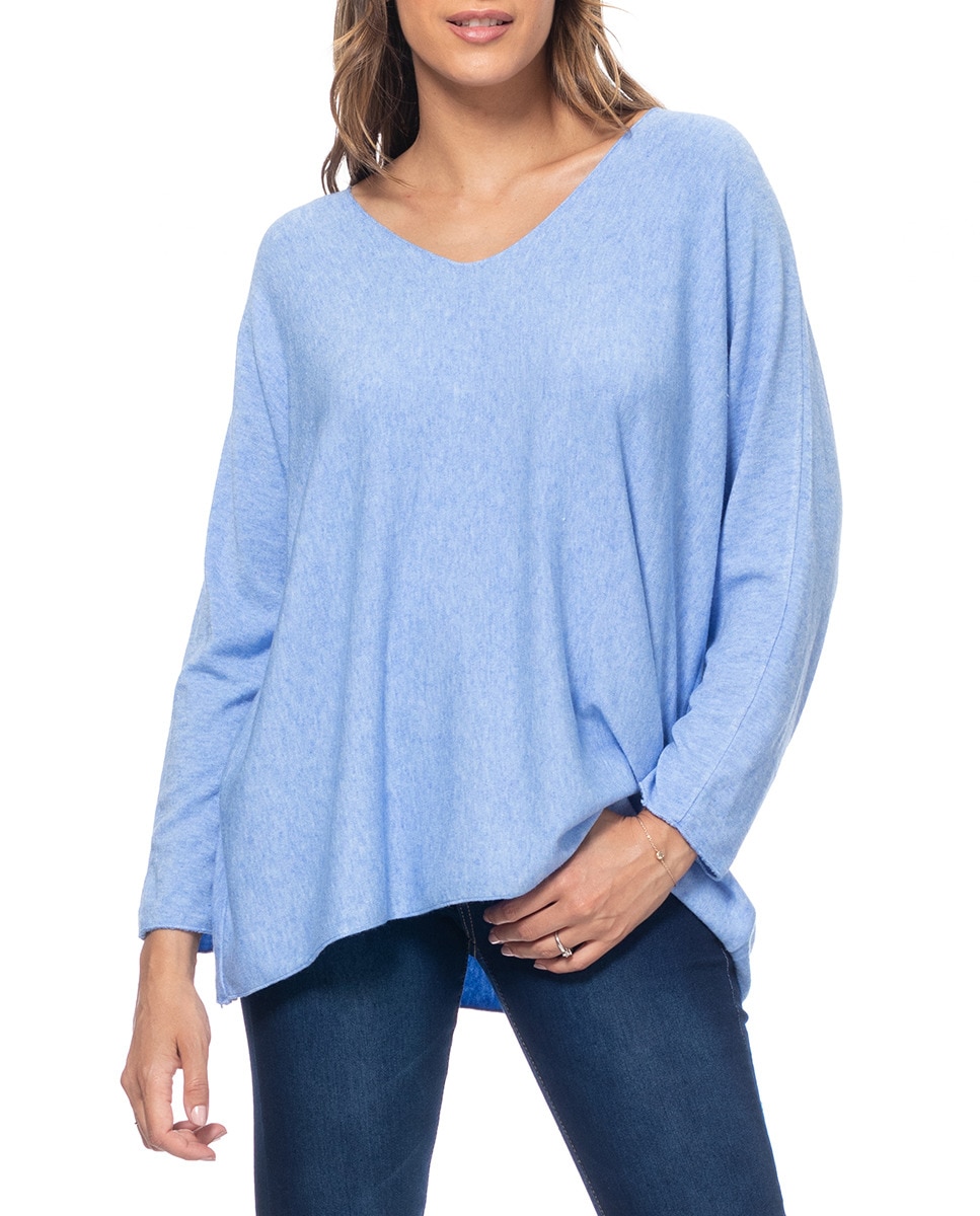 Imagen 0 de Jersey ancho de punto con cuello pico