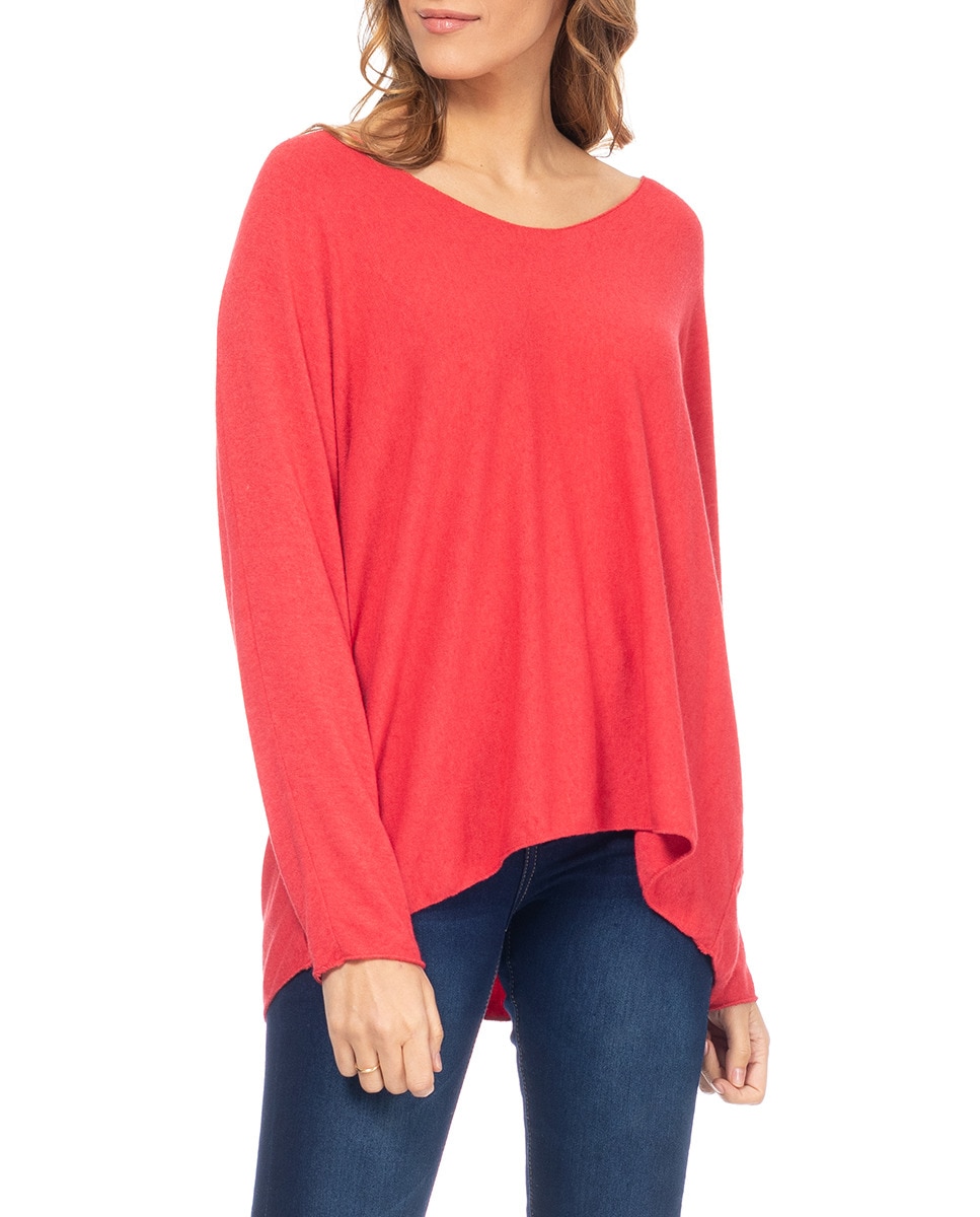 Imagen 0 de Jersey ancho de punto con cuello pico