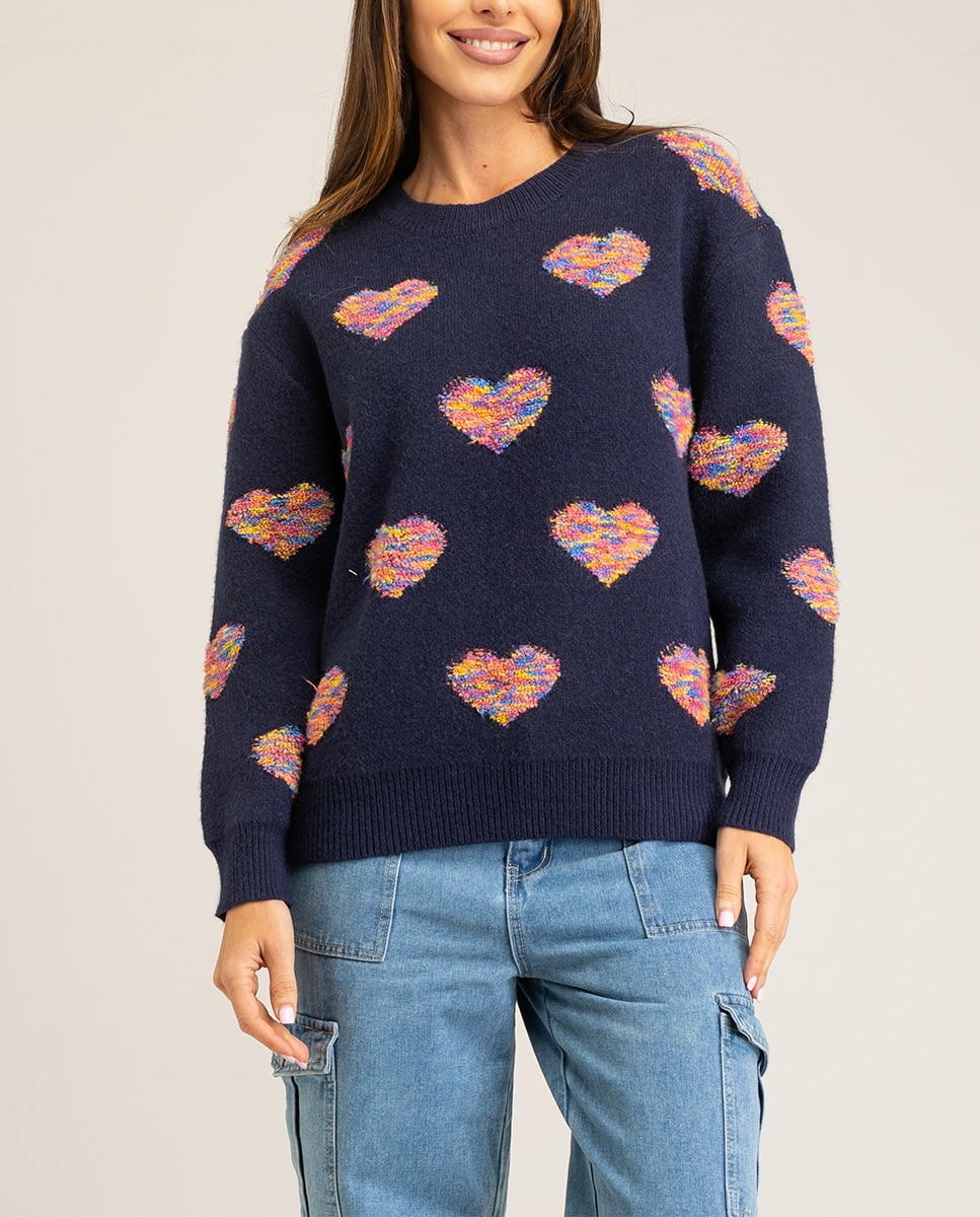 Imagen 0 de Jersey corazones cuello caja mujer